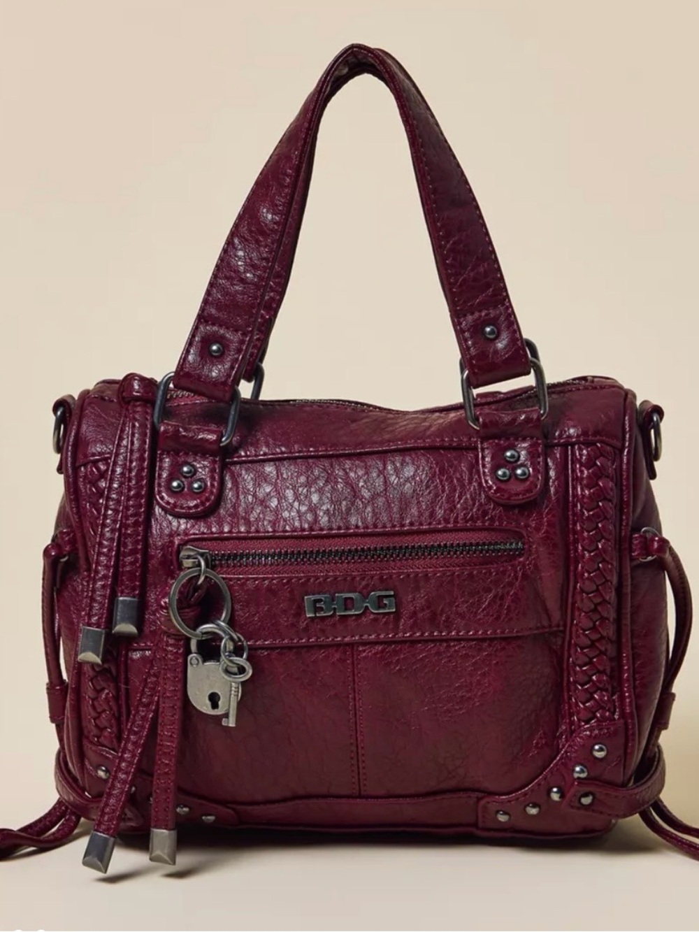 BDG mini Cindy bag Deep Wine Red Satchel
